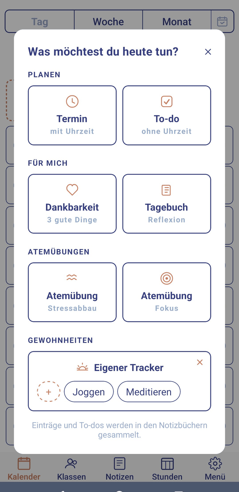 Selbstfürsorge in der App
